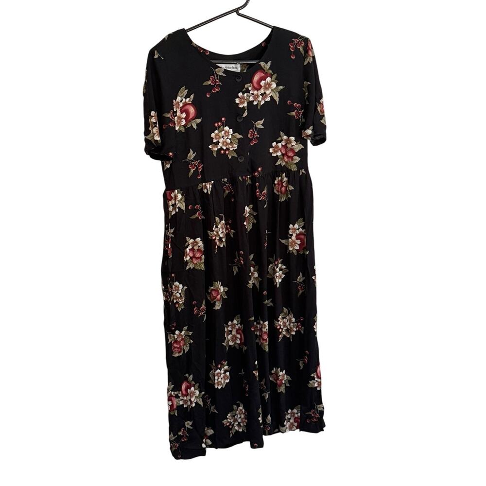 VTG Norton McNaughton Dress 12 Strawberry Granny Print Prairie Cottagecore Retro